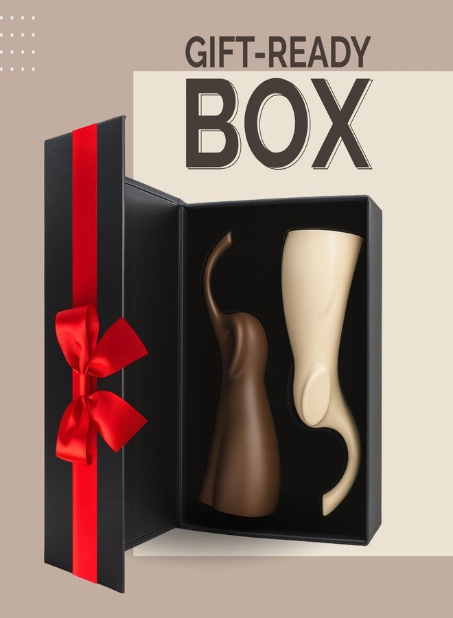 ADAPTIC GROUP for Couple - Elegant Elephant Gifts for Women, Pair of Matte Ceramic Elephants with Premium Gift Box | Wedding for Wife, Elephant Decor - Image 4